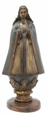 CARVED SANTO ALTAR FIGURE OUR LADY 358897