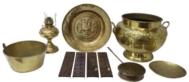  10 GROUP OF BRASS COPPER ITEMS lot 3589fa