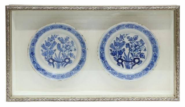 FRAMED DELFT BLUE WHITE FAIENCE 358a14