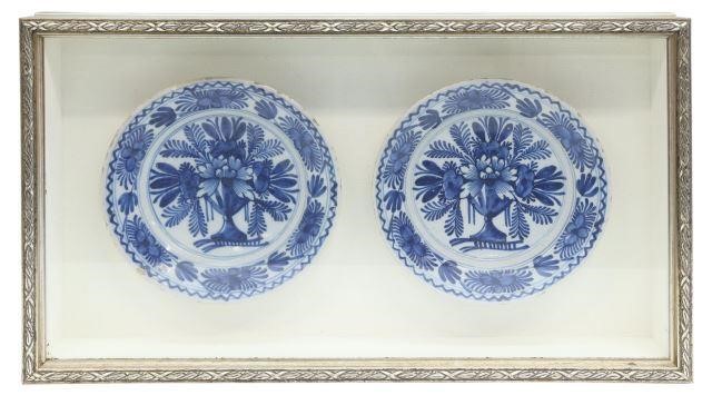 FRAMED DELFT BLUE WHITE FAIENCE 358a15
