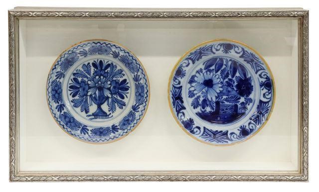 FRAMED DELFT BLUE WHITE FAIENCE 358a16