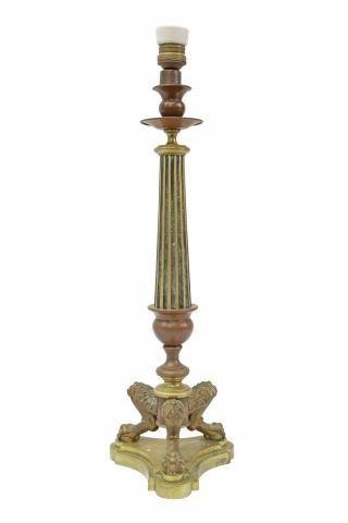 FRENCH CHARLES X BRONZE CANDLESTICK 358b55