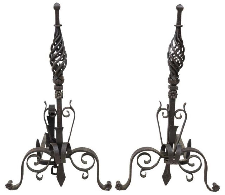  2 LARGE CONTINENTAL WROUGHT IRON 356b57