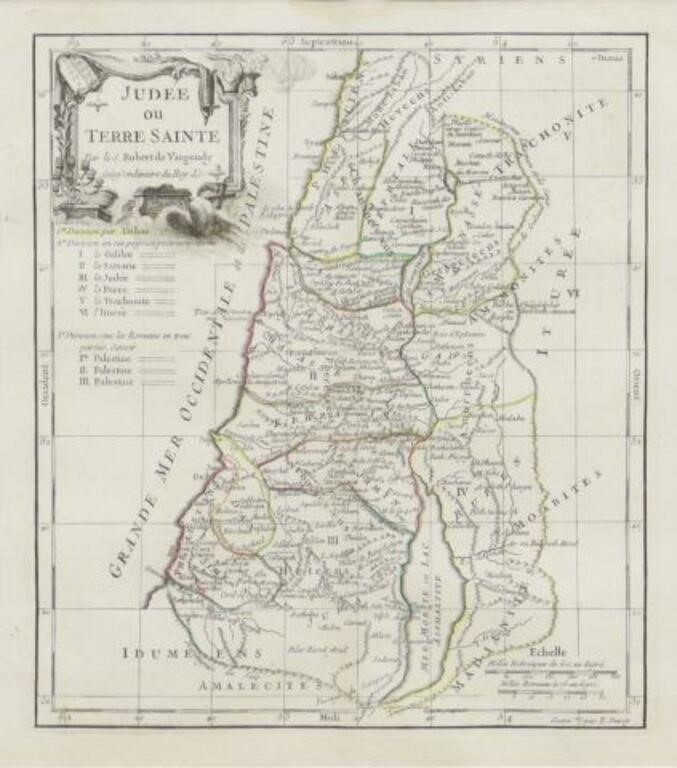 VAUGONDY MAP OF JERUSALEM HOLY 356ba6