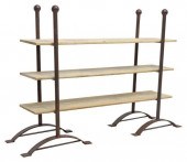 LOW RUSTIC IRON FRAME & PINE SHELVES