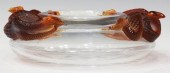 FRENCH LALIQUE ART GLASS SERPENTS  35714c