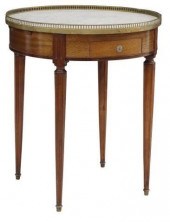 FRENCH LOUIS XVI STYLE MARBLE-TOP BOUILLOTTE