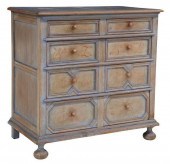 PAINT DECORATED OAK CHEST OF DRAWERSWilliam