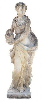 CAST STONE GARDEN STATUE LADY WITH 35764f