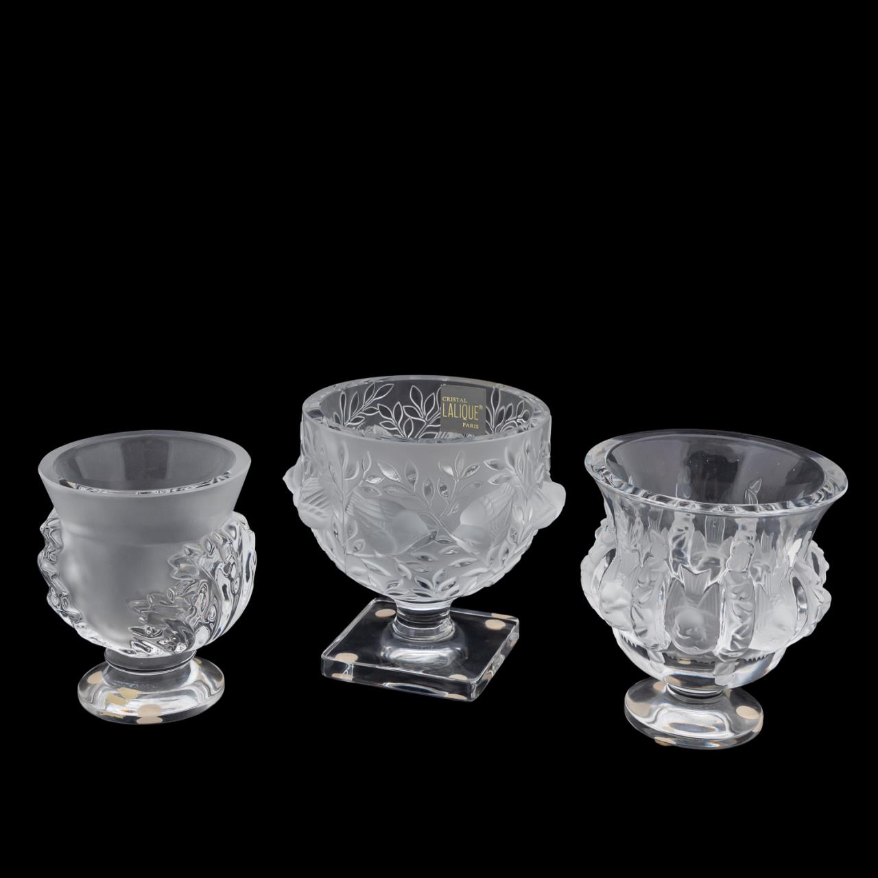 GROUP 3 LALIQUE COLORLESS FOOTED 359ec2