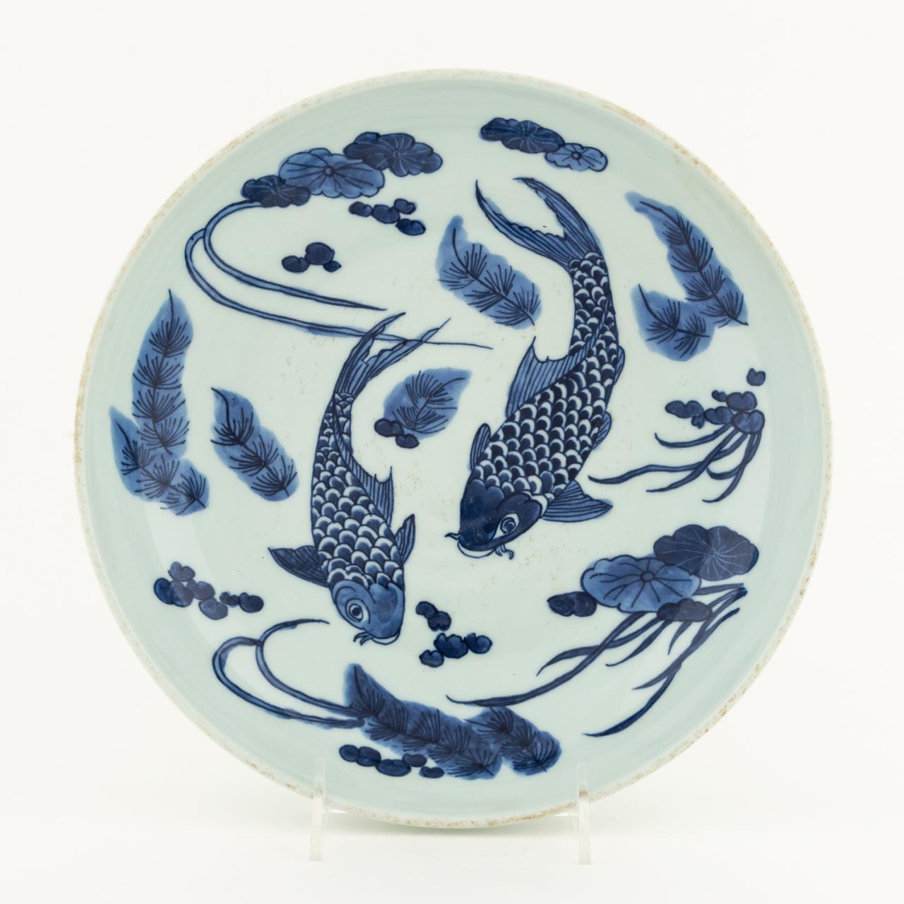CHINESE BLUE WHITE FISH MOTIF 359fed