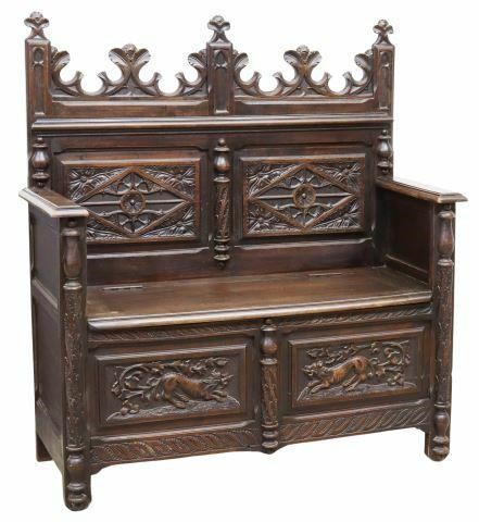 FRENCH GOTHIC REVIVAL WELL CARVED 35a22e