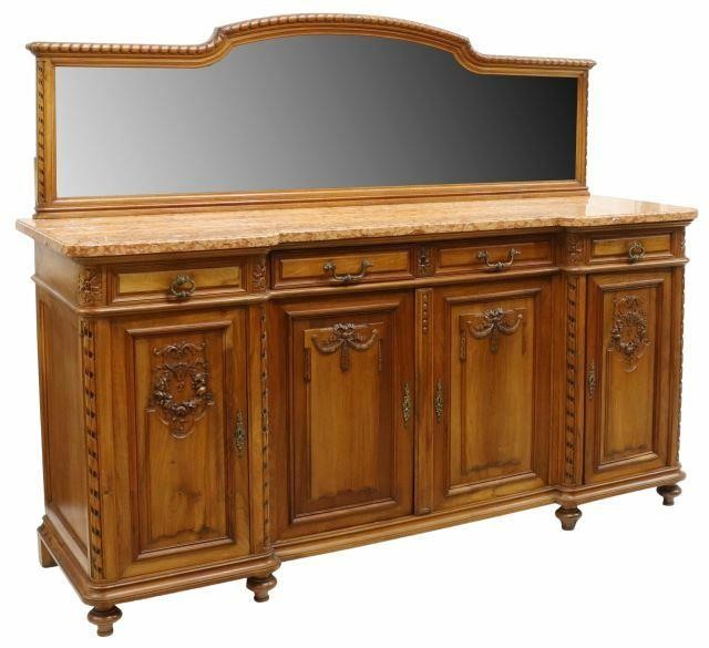LOUIS XVI STYLE MIRRORED MARBLE TOP 35a239
