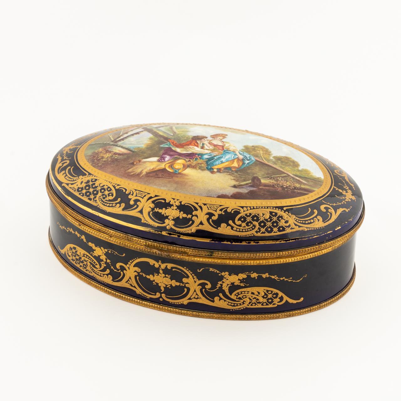 SEVRES STYLE LIMOGES OVAL LIDDED 35a434