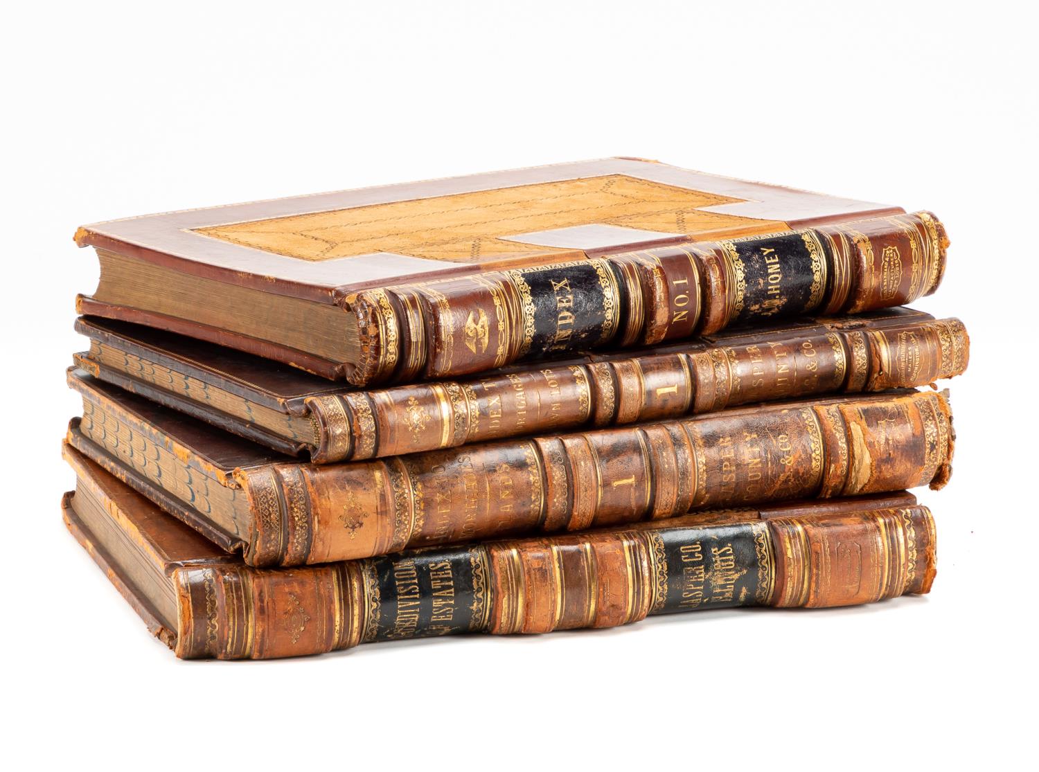 GROUP OF FOUR BOOKS LEATHERBOUND 35a5f9
