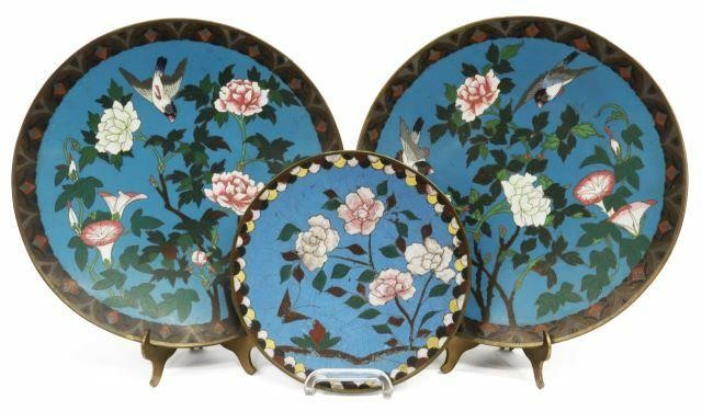  3 CHINESE CLOISONNE ENAMEL CABINET 35a80f