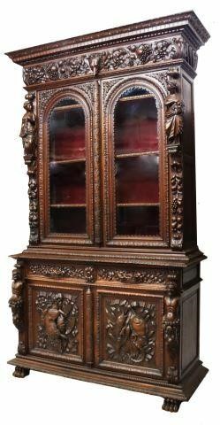 SPECTACULAR FRENCH CARVED OAK HUNT 35a8c1