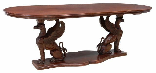 EMPIRE STYLE CARVED MAHOGANY WINGED 35a8d1