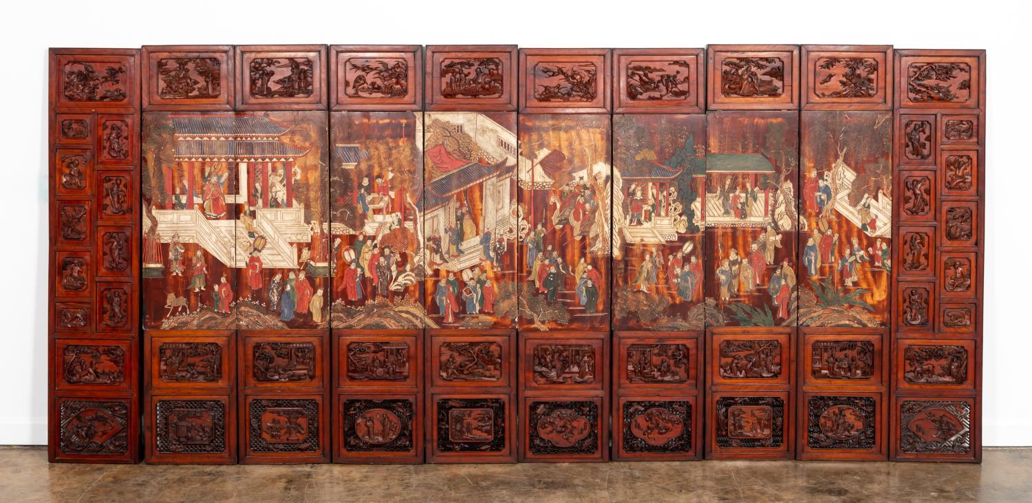 10 PANEL CHINESE FIGURAL LANDSCAPE 35a9eb