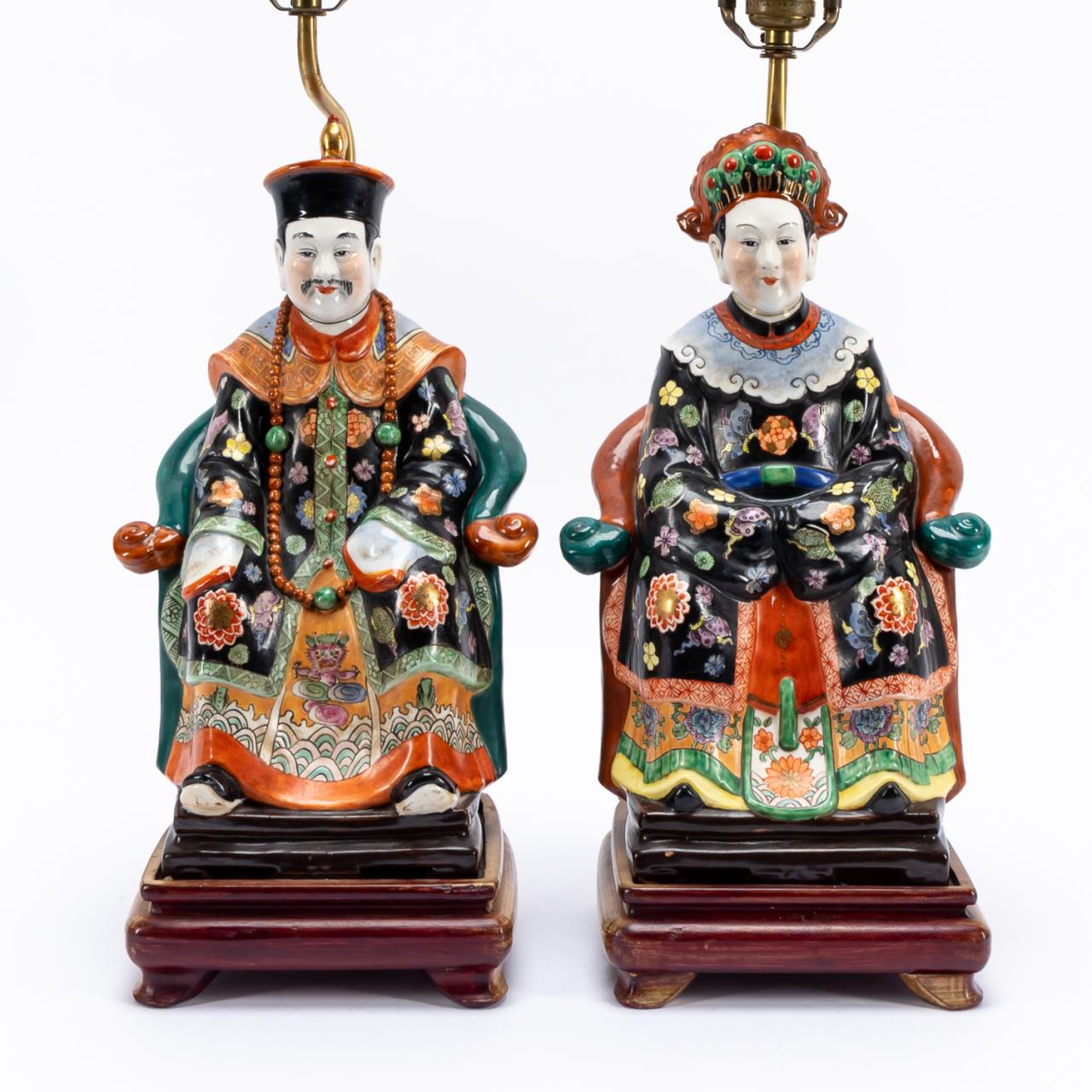 PAIR CHINESE SEATED EMPEROR  35aa55