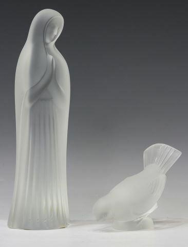  2 FRENCH LALIQUE ART GLASS VIRGIN 35ade5