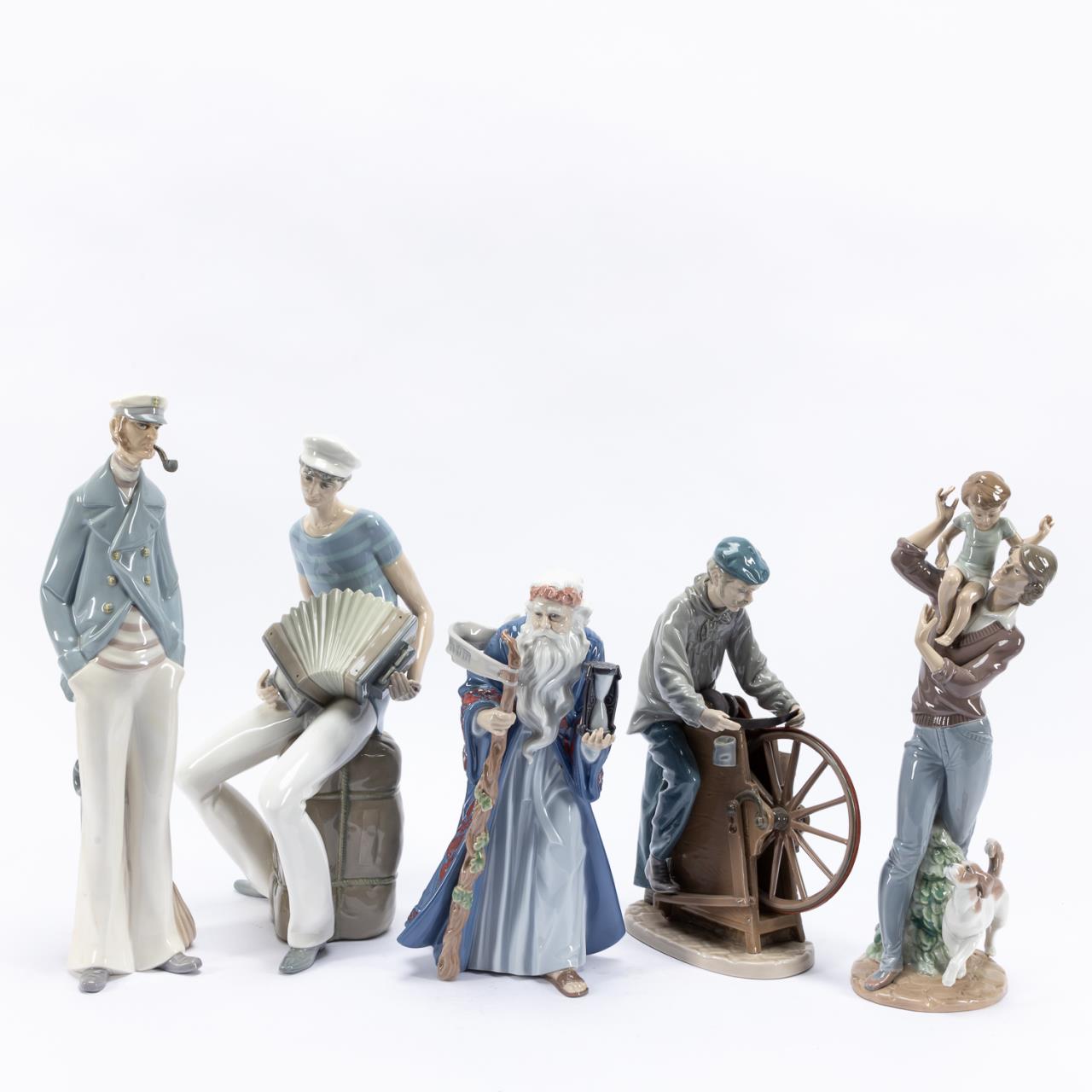 LLADRO GROUP OF FIVE MALE PORCELAIN 35b095