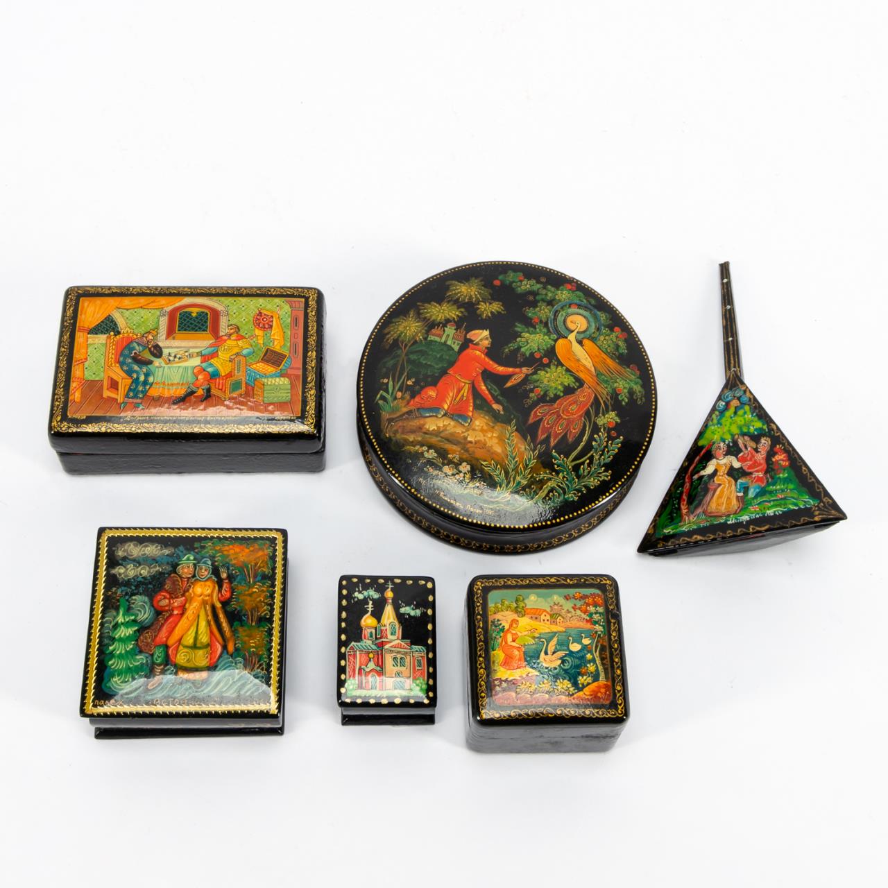 6 PCS RUSSIAN PAINTED LACQUER 35b196