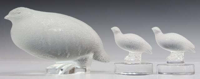  3 LALIQUE FROSTED ART CRYSTAL 358fa3