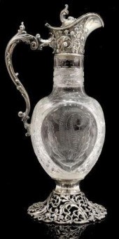STARR STERLING-MOUNTED ABCG CLARET JUG