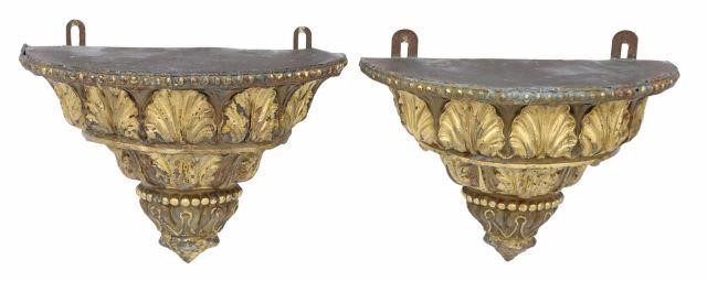  2 ARCHITECTURAL FRENCH GILT METAL 35910f