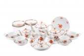 25PC HEREND RUST CHINESE BOUQUET TEA