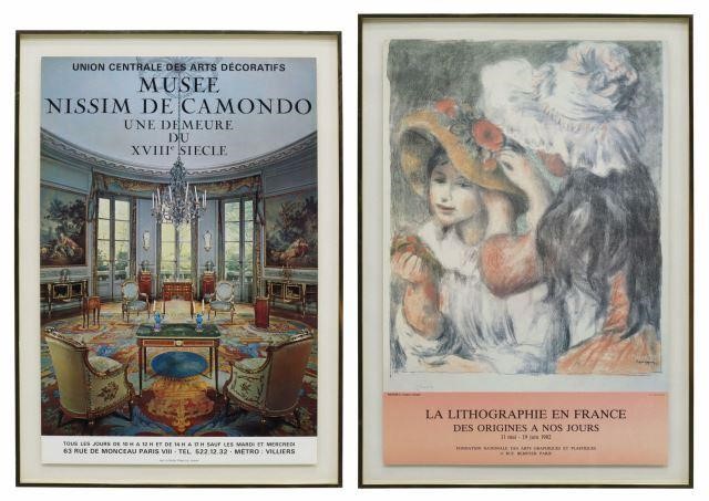  2 FRAMED FRENCH ART GALLERY EXHIBITION 35929a