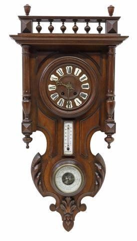 FRENCH WALNUT CLOCK THERMOMETER 359489