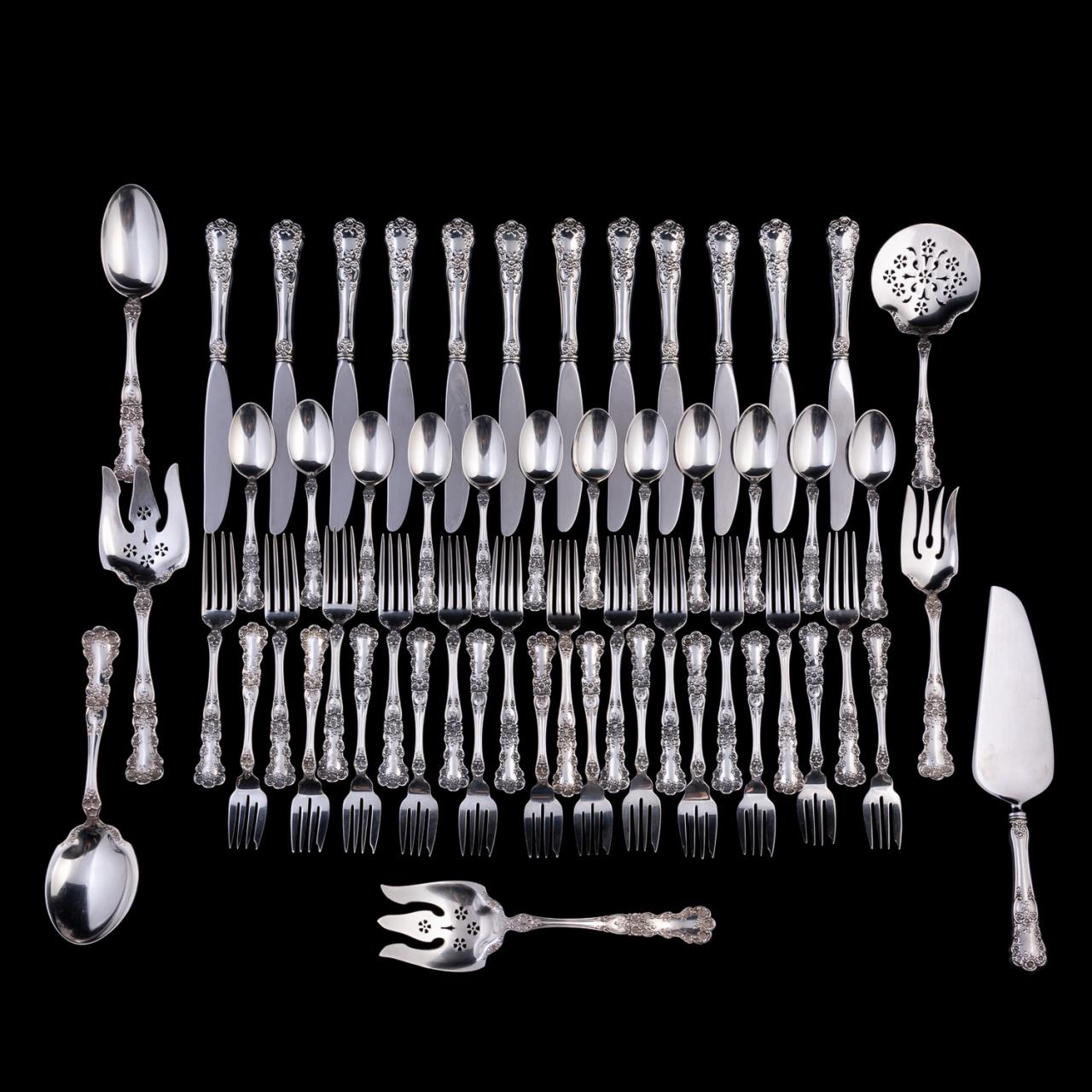 55 PC GORHAM STERLING SILVER BUTTERCUP  35986c