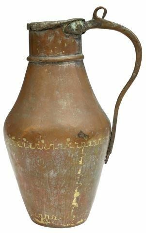 FRENCH COPPER WINE JUG 19TH C French 359cf4