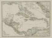 STIELERS HANDATLAS MAP W. INDIES & CENTRAL