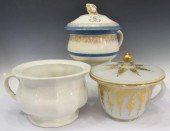 (3) GROUP OF CHAMBER POTS, OPALINE,