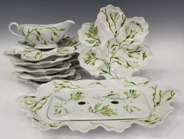 (8) FRENCH LIMOGES SEAWEED OYSTER