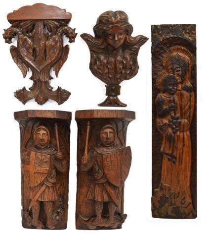  5 CARVED ANTIQUE FRENCH ARCHITECTURAL 35cfe2