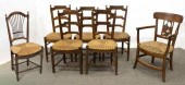 (7) FRENCH PROVINCIAL RUSH FAUTEUIL