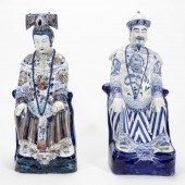 PAIR CHINESE LG SEATED EMPEROR 35db8c