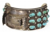 NATIVE AMERICAN SILVER & TURQUOISE WATCH