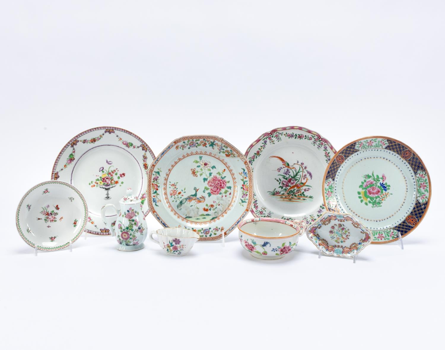 9PC CHINESE EXPORT FAMILLE ROSE 35c263