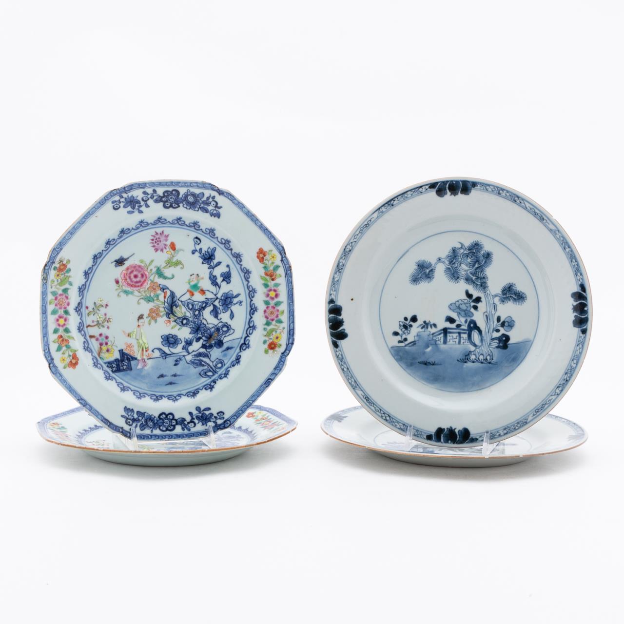 4 PC CHINESE EXPORT PORCELAIN PLATES,