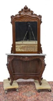 ROCOCO REVIVAL MARBLE-TOP CONSOLE TABLE