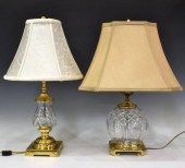 (2)WATERFORD CRYSTAL TABLE LAMPS LISMORE