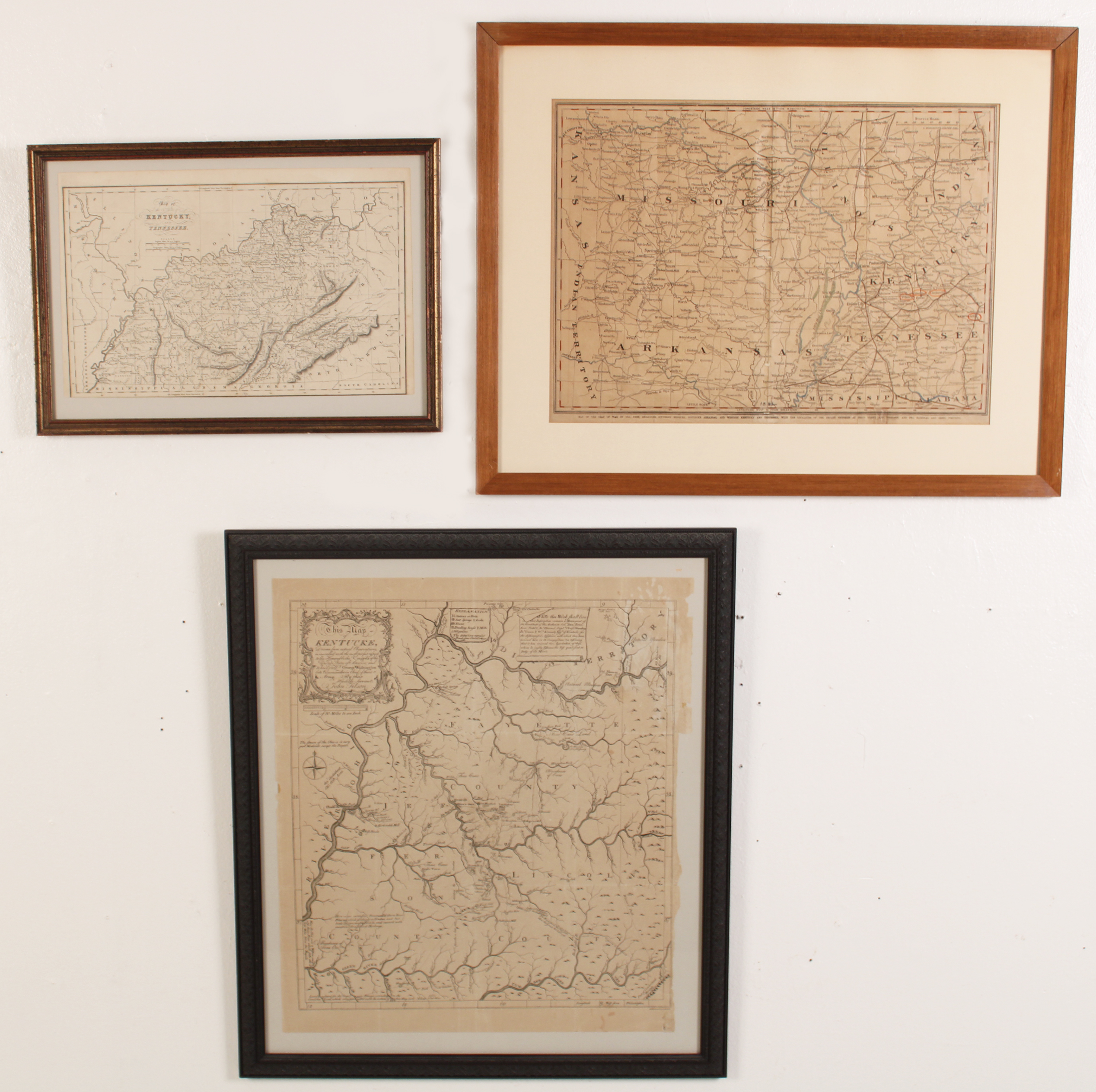 GROUP OF 3 19TH CENTURY MAPS MOUNTED 35ed9d