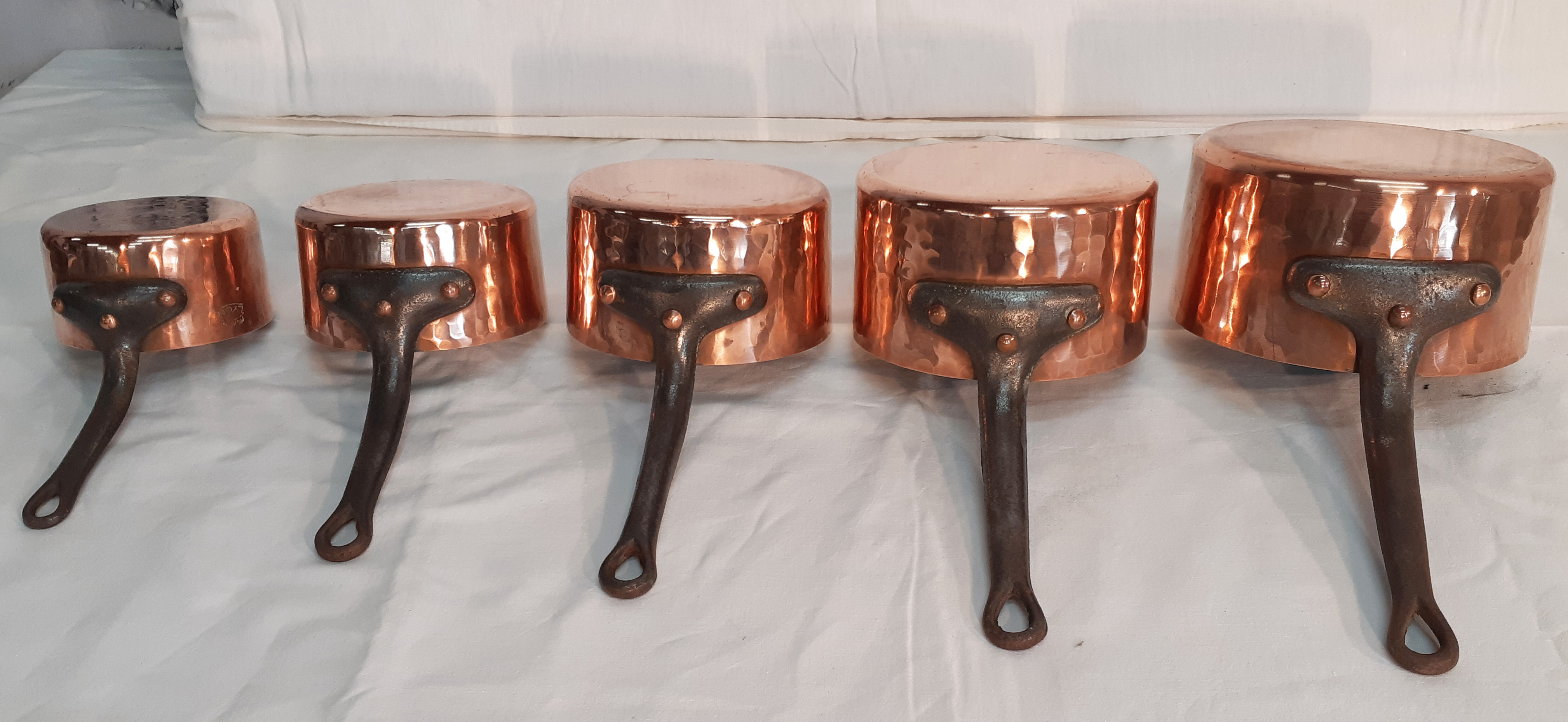 GRADUATING SET OF 5 FRENCH COPPER 35f322