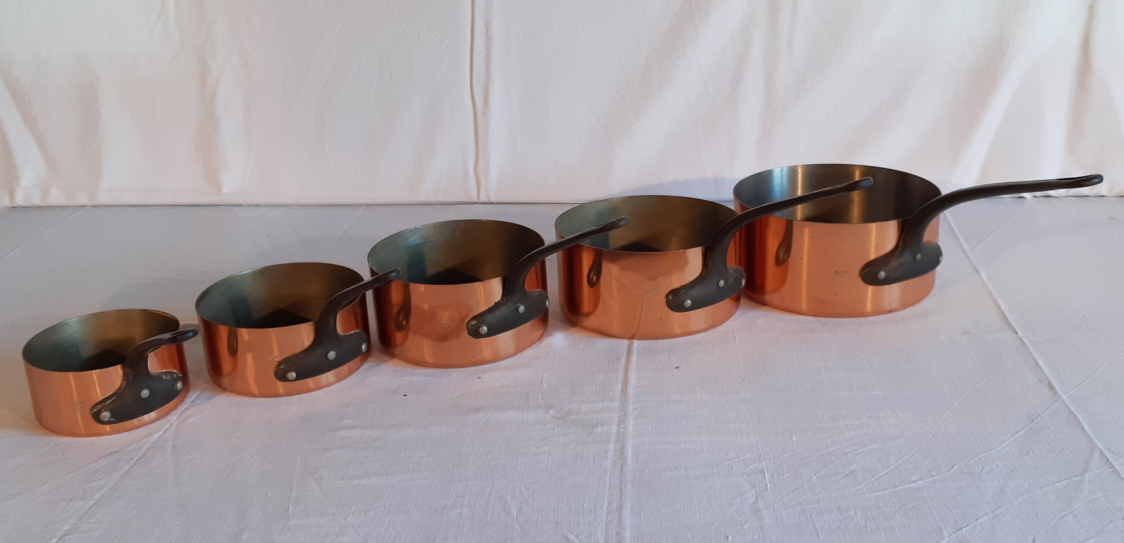 SET OF 5 GRADUATING FRENCH COPPER 35faa4