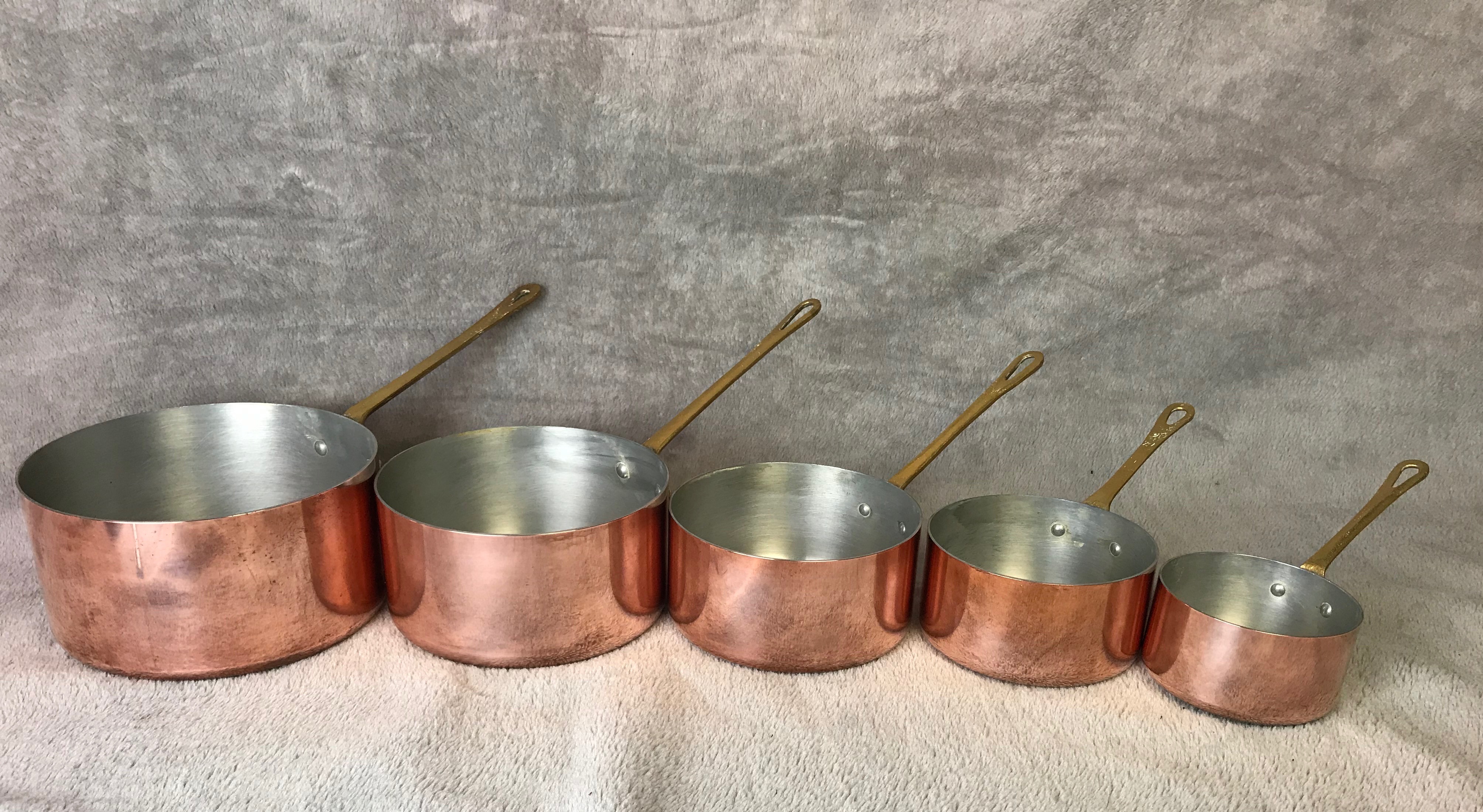 GRADUATED SET OF 5 FRENCH COPPER 35fbba